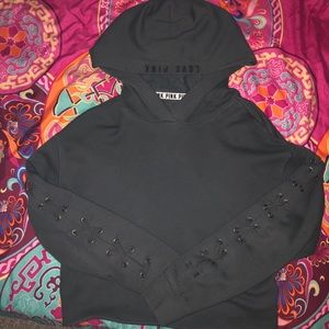 Pink cropped hoodie